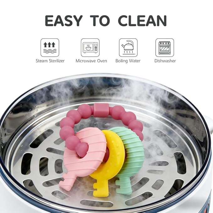 Baby Keys Toy, Teething Keys Toy for Toddlers 3-18 Months,Infants Sensory Silicone Chewable Keys Teether - Soothes Baby Gum Pain,BPA Free (Purple)