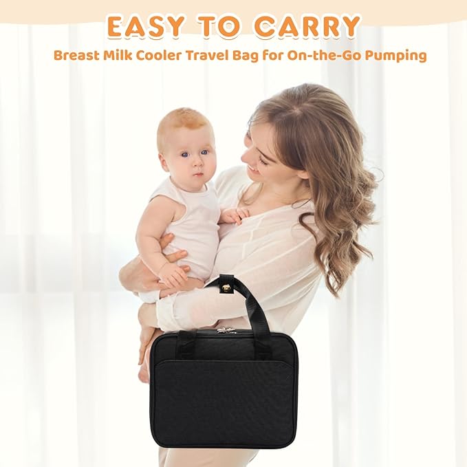 Wearable Breast Pump Travel Bag - Breastmilk Cooler Bag, Portable Pumping Carrying Case Compatible with Momcozy, Elvie, Willow, Medela Wearable Pumps - Includes Waterproof Mat