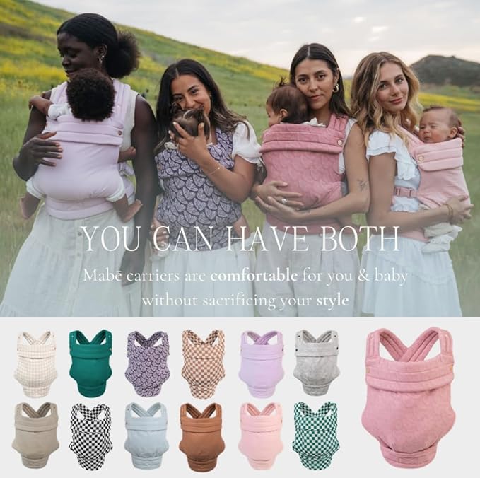 Mabē Monarch Ergonomic Baby Carrier - Premium Cotton Soft Structured Infant Carrier with Hip Healthy Design, 3 Carry Positions for Newborn to Toddler (7-35lbs) (Stone Sage)