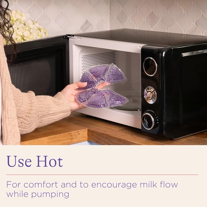 Lansinoh Breast Therapy Packs, Hot and Cold, 4 Pack | Includes 2 Soft Covers | Postpartum Essentials | Relieves Nipple Pain | Breastfeeding Aid