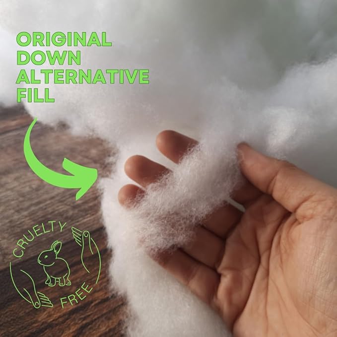 kinder Fluff Pre-Teen Pillows (2-Pack) 17x26in – Pillows for Kids Age 12+, 100% Cotton Sateen Stripes 300T, Down Alternative Fill, Machine Washable – Travel Cushions – Green – XL