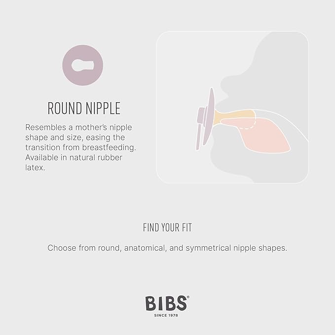 BIBS Colour Soother 4-Pack, BPA Free Dummy Pacifier, Round Nipple. Natural Rubber Latex, Made in Denmark. 6-18 Months (Pack of 2), Baby Girl Colours