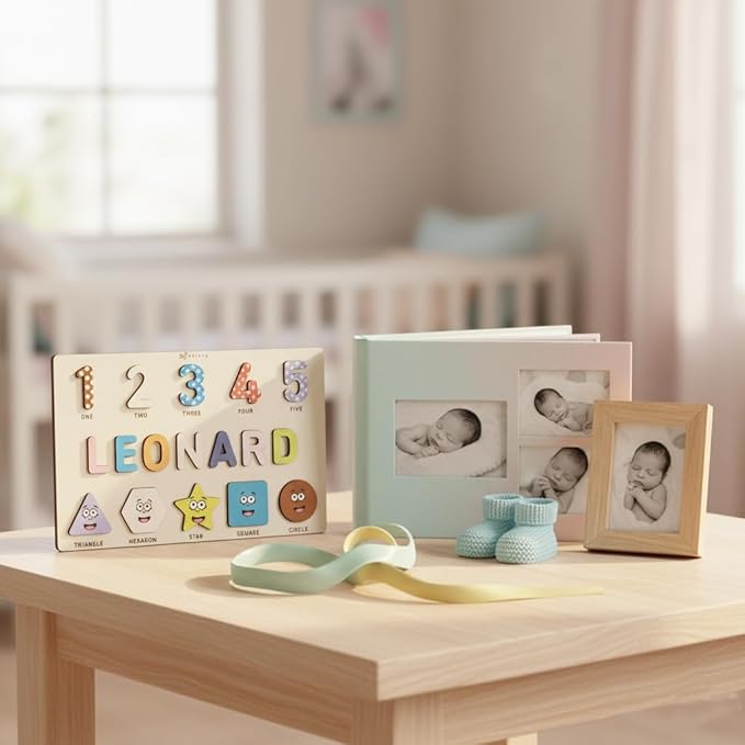 Puzzles for Toddlers Boy and Girl, Personalized Name Puzzle, 12 Month Toy, Gifts for 0 1 2 3 Years Old, Baby Gifts, Baby Shower, Christmas, NewBaby Gift, 0 3 6 9 12 18 24 36 Months
