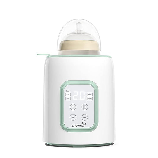 Grownsy Baby Bottle Warmer, 8-in-1 Fast Baby Milk Warmer with Timer for Breastmilk or Formula, Accurate Temperature Control, 24H Keep, Food Heater&Defrost BPA-Free Bottle Warmer for All Bottles- Green