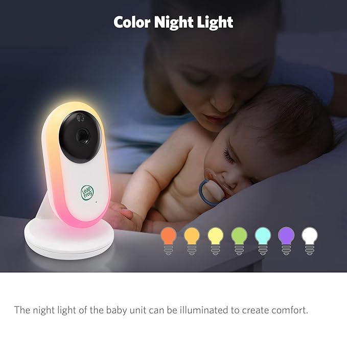 LeapFrog LF2415 Baby Monitor, 5” IPS LCD Screen, 1000ft Range, Night Vision, Soothing Lullabies, NightLight, 2-Way Audio, Temperature Sensor, SecureTransmission No WiFi