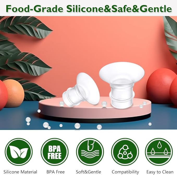 Flange Inserts 16mm 6PCS Compatible with Momcozy/Medela/eufy/Spectra/Medela/TSRETE/Lansinoh Wearable Breast Pump, for The Most 24mm Shield/Flange Pump, Reduce 24mm Tunnel Down to Correct Size
