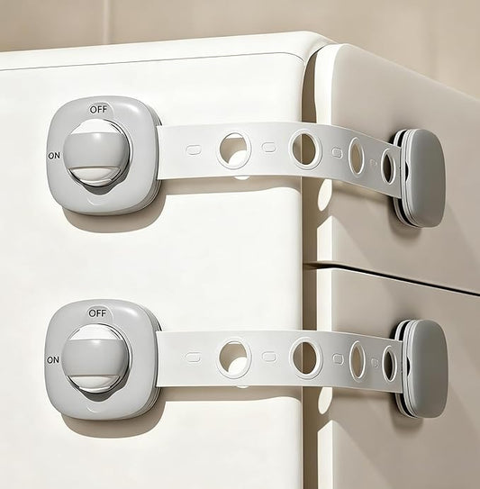 （4 Pack） Refrigerator Latch for Kids,Toddlers and Children,Child & Baby Proofing Freezer Door Lock Safe,3M Adhesive Cabinet Drawer Door Latches,Multi-Purpose for Furniture Kitchen Ovens Toilet Seats