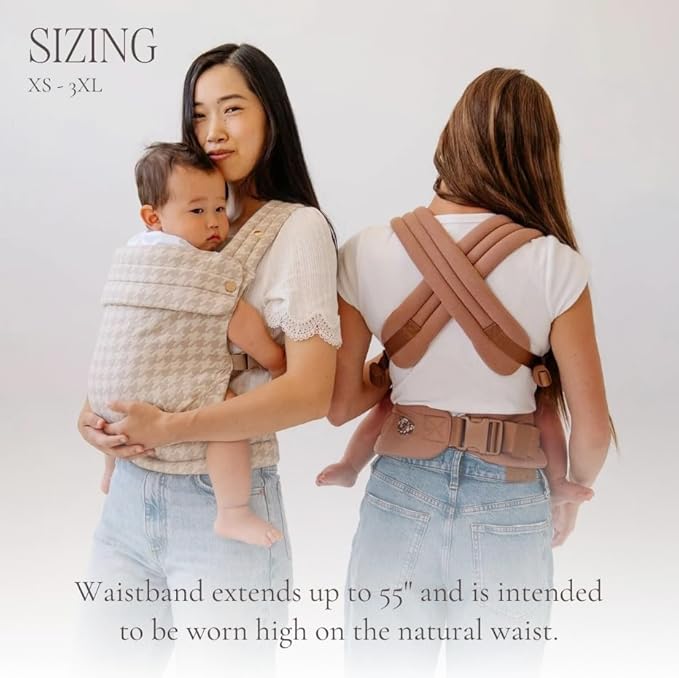 Mabē Monarch Ergonomic Baby Carrier – Premium Cotton Soft Structured Newborn to Toddler Carrier with Hip-Healthy Design, 3 Carry Positions (7-35lbs), Lightweight & Breathable, (Ivory)