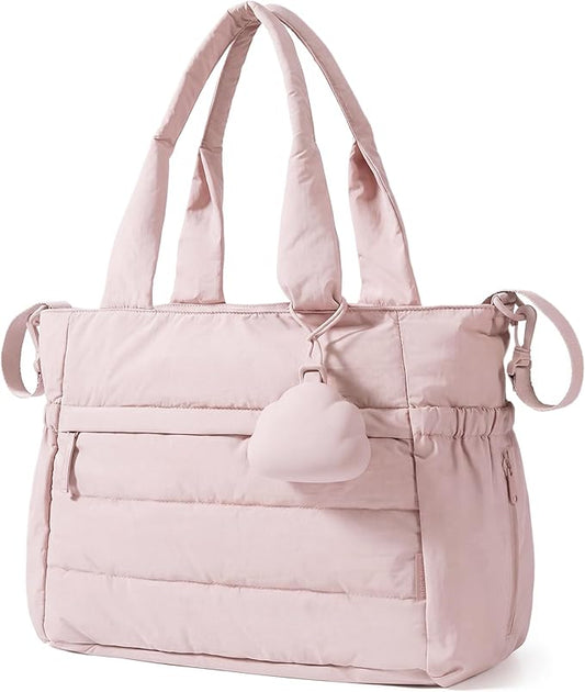 BAGSMART Diaper Bag Tote, Hospital Bag for Labor Delivery, Puffy Maternity Travel Diaper Tote, Baby Bag with Pacifier Case