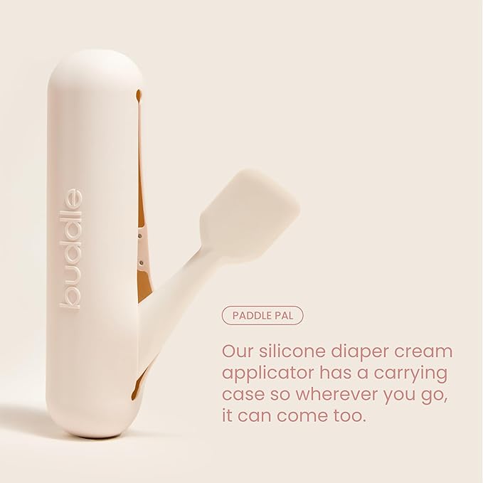 Buddle Bottom Buddy & Paddle Pal 2-Piece Kit, 20% Zinc Oxide Cream Protects Baby Skin from Diaper Rash, & Silicone Spatula Applicator, 4 oz Gift Set