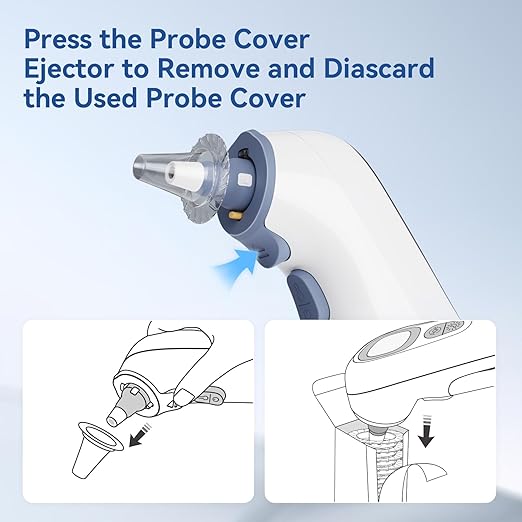 Berrcom Ear Thermometer with Heated Tip & Age Precision, Fever Alarm with Mute & Night Light, Includes 21 Probe Covers & Storage Box, Accurate Digital Ear Thermometer for Adults, Kids and Babies