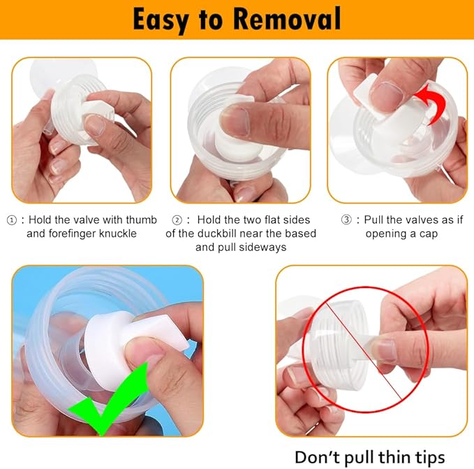 6pcs Pump Parts Set,4pcs Duckbill Valves and 2pcs Silicone Membrane Replacement Parts Compatible with Spectra S1 S2 9 Plus Breast Pumps