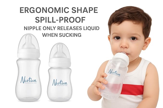 Baby Bottle Set for Breastfed Newborns — 2 Pack (240ml + 300ml) Soft Silicone Anti-Colic Bottles | Natural Latch, Wide Neck | Pacifier Included