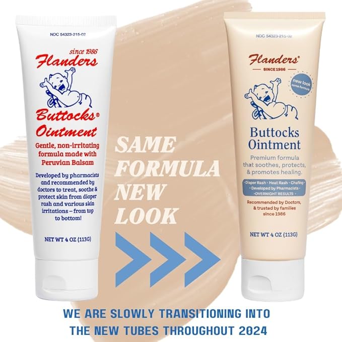 Flanders Skin Relief Bundle – 2 Tubes of Buttocks Ointment and 1 Stick of Healing Balm, Pharmacist Developed, All-Natural, Safe for Sensitive Skin, Made in USA