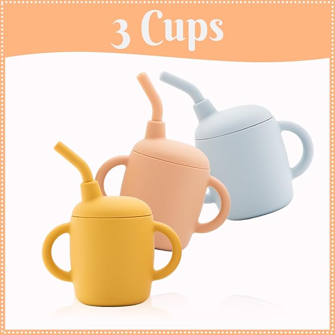 CHCC Silicone Baby Feeding Set 21 Pcs, Baby Led Weaning Supplies, Baby Feeding Supplies Set BPA Free, Essentials for Newborn Gift Mixed