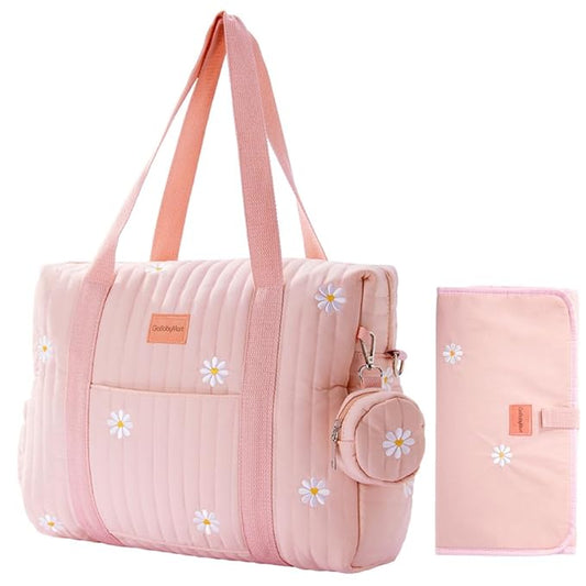 3pc Diaper Bag Tote Set, Hospital Bag for Labor & Delivery, Maternity Travel Bag with Changing Pad & Pacifier Case
