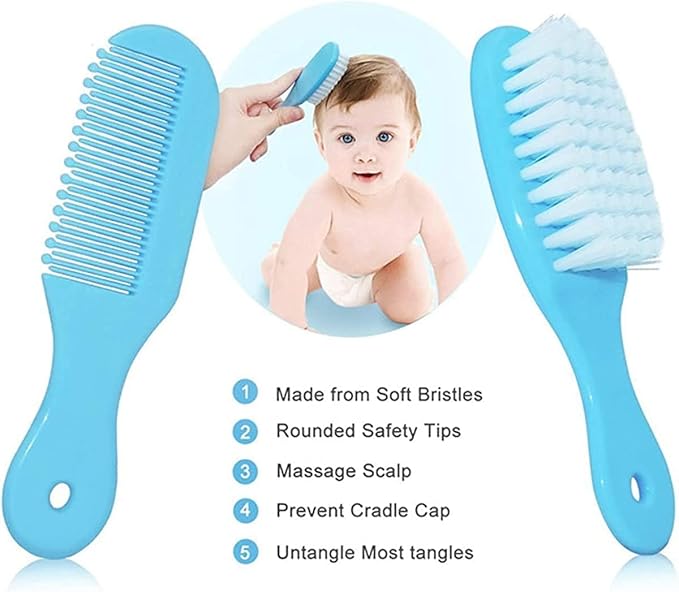Baby Grooming Kit, Infant Safety Care Set with Hair Brush Comb Nail Clipper Nasal Aspirator Ear Cleaner,Baby Essentials Kit for Newborn Girls Boys