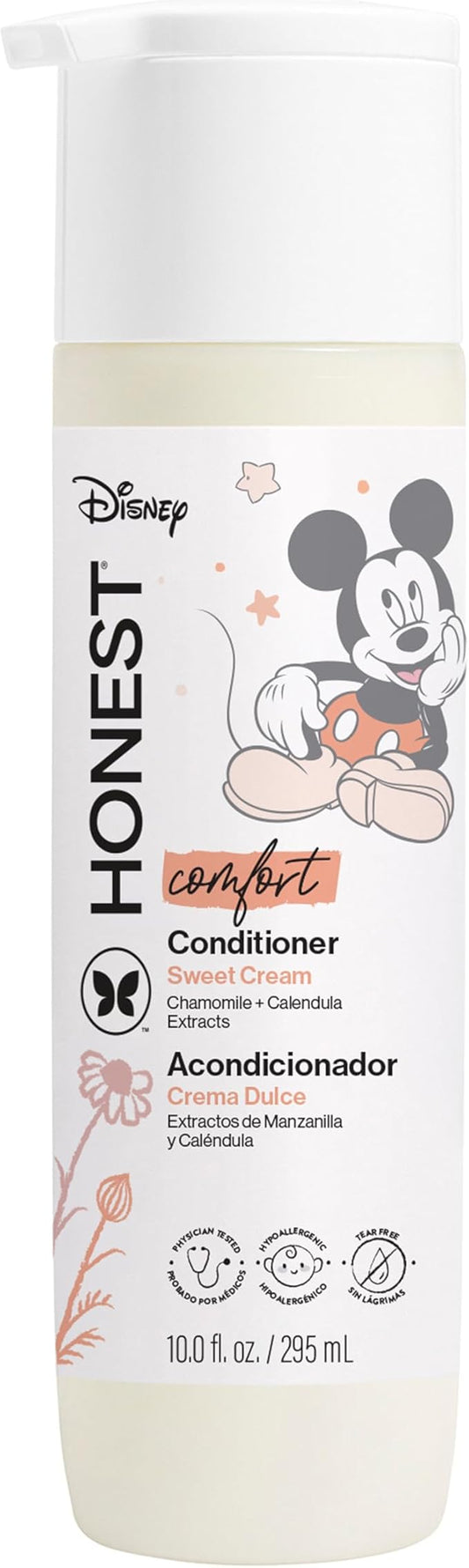 The Honest Company Silicone-Free Conditioner Gentle Enough for Baby Dermatologist Tested Tear Free Hypoallergenic Disney’s Mickey Mouse Comfort Sweet Cream 10 fl oz