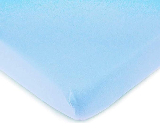 SheetWorld Fitted Pack N Play Playard Sheet Compatible withBaby Jogger City Suite Multi-Level Playard 28 x 34 inches, 100% Cotton Jersey, Hypoallergenic, Butter Soft, Baby Blue, Made in USA