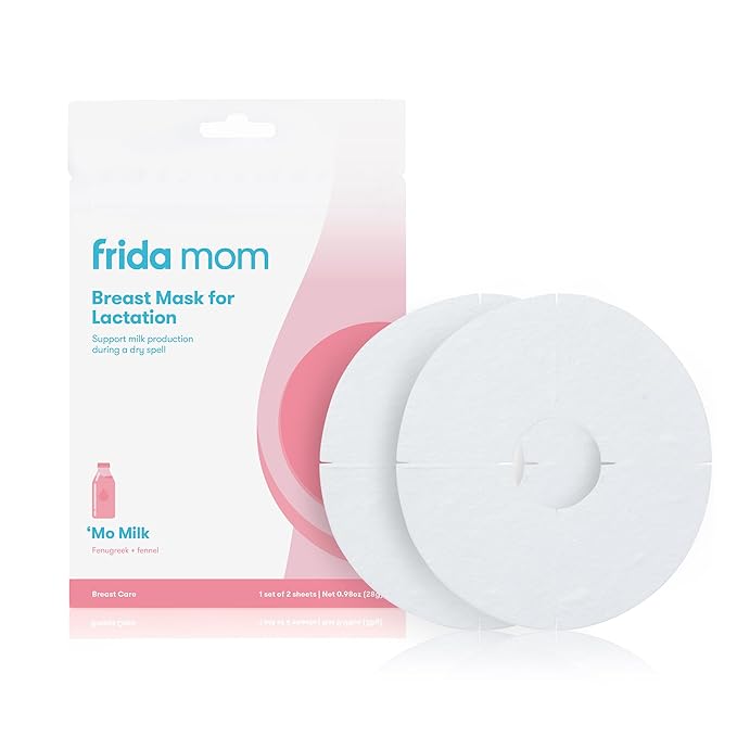 Frida Mom Breast Mask for Lactation Support, Made with Fenugreek & Fennel to Increase Milk Supply, 2 Sheet Masks
