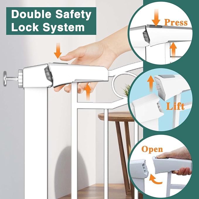 Fairy Baby 65.4"-68.1" Extra Wide Press Mounted Baby Gate Indoor for Kids Or Pets Walk Thru No Drill Long Dog Gates for The House Doorway Child Safety Gate
