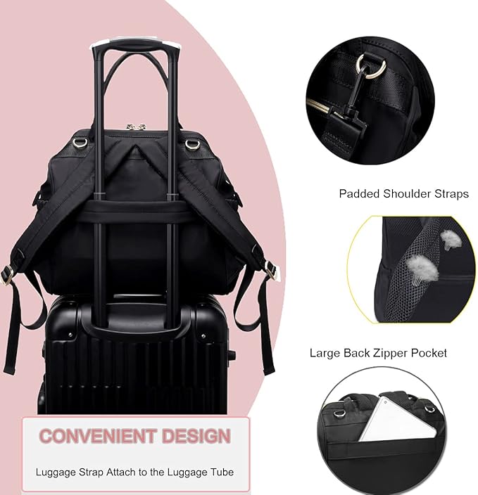 Large Diaper Bag Tote, 14 Pockets Stylish Baby Bag with Stroller Clips and 3 Insulated Pockets, Baby Shower Essentials