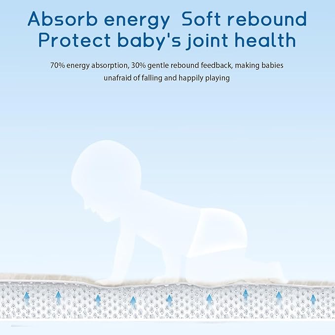 ILPEOD Baby Play Mat for Floor Tummy Time Mat Nursery Rug Muscle Mat Area Rug Playroom Rug Tatami Mat 9'2"x6'7" Memory Foam 1.3" Thick Crawling Mat for Babies,Toddlers, Infants, (Cream)