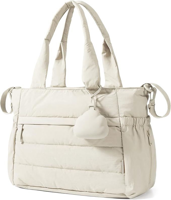 BAGSMART Diaper Bag Tote, Hospital Bag for Labor Delivery, Puffy Maternity Travel Diaper Tote, Baby Bag with Pacifier Case