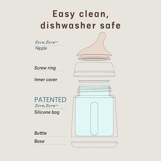 Suavinex Zero Zero Anti Colic Baby Bottle, No 1 Spanish Baby Bottle Brand, Minimizes Bottle Rejection & Nipple Confusion, Perfect for Breastfeeding Babies, 9oz/270mL, Fair Tone, Medium Flow Nipple