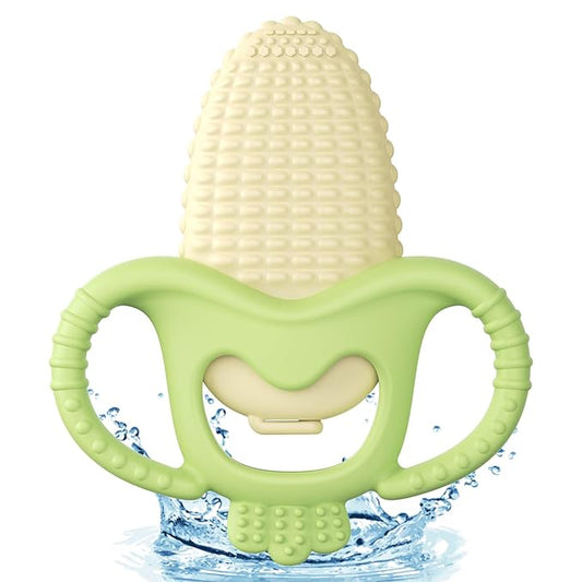 akolik Baby Teething Toys, Baby Frozen Teething Relief, BPA Free Infant Chew Toys Newborn Accessories, Cold Freezer Teethers for Babies 0-3-6-9-12 Months Old Boys Girls(Corn A)