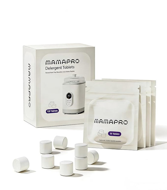 120Pcs Official Baby Bottle Detergent Tablets — Cleaning Tabs for Milk Residue Removal, Compatible with Baby Brezza Momcozy Bottle Washers