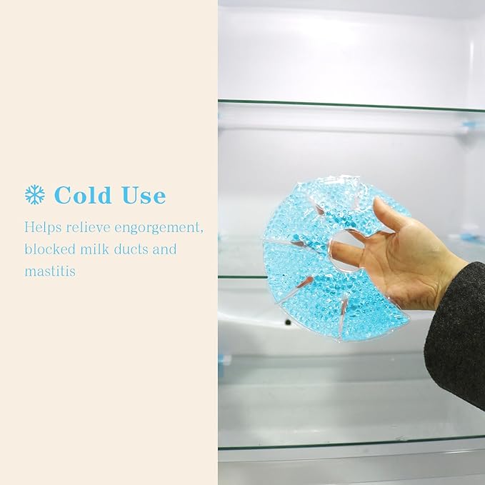 Hot/Cold Breast Gel Ice Packs Breast Cooling/Heat Pads Relief for Breastfeeding, Nursing Pain, Mastitis, Engorgement, Swelling, Plugged Ducts | Boost Milk Let-Down & Production,2 Pack (Blue)