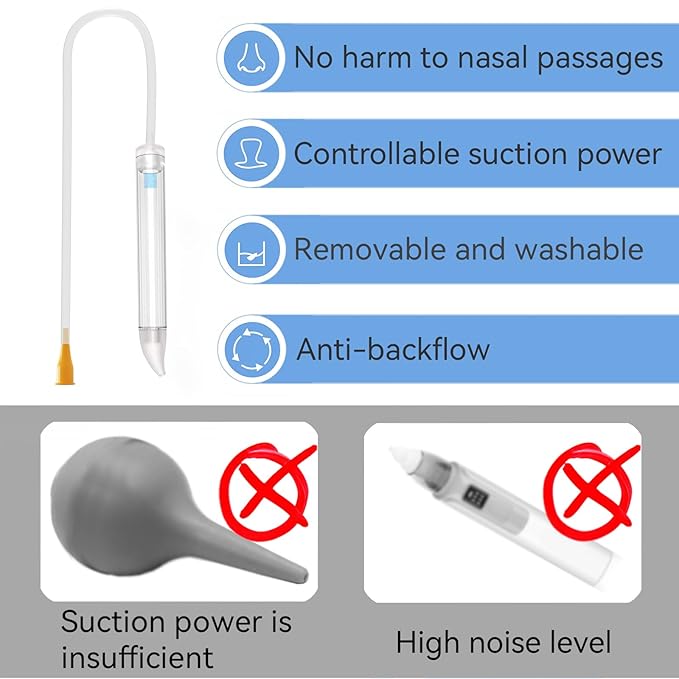 Baby Nasal Aspirator with 24 Filters , Baby Nose Sucker for Toddler, Compatible with Dr. Noze Best NozeBot Electric Baby Nasal Aspirator, Soft Silicone Tip, BPA-Free