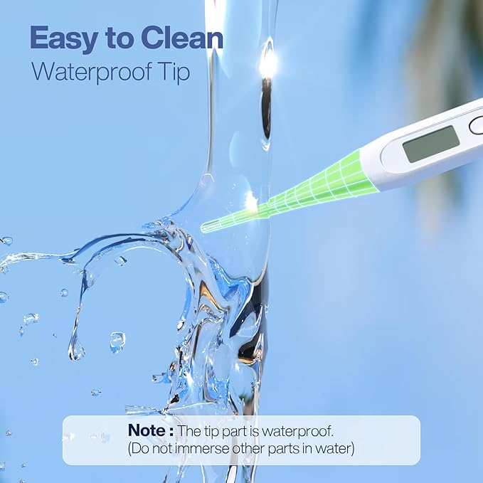 Boncare 10 Seconds Digital Thermometer for Adults and Kids - Accurate & Safe Rectal Thermometer for Baby with Fever Alarm, Oral Thermometer (Light Green)