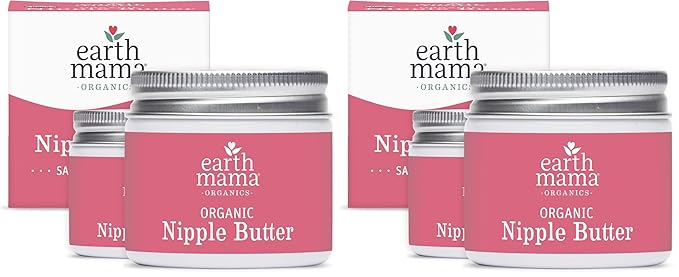 Earth Mama Organic Nipple Butter™ | Nipple Cream Safe for Breastfeeding | Postpartum Essentials for Nursing | Non Lanolin Nipple Cream, 2 fl oz (2-Pk) (Pack of 2)