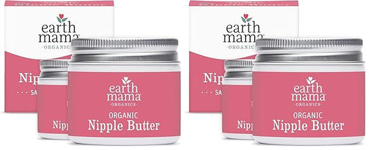 Earth Mama Organic Nipple Butter™ | Nipple Cream Safe for Breastfeeding | Postpartum Essentials for Nursing | Non Lanolin Nipple Cream, 2 fl oz (2-Pk) (Pack of 2)