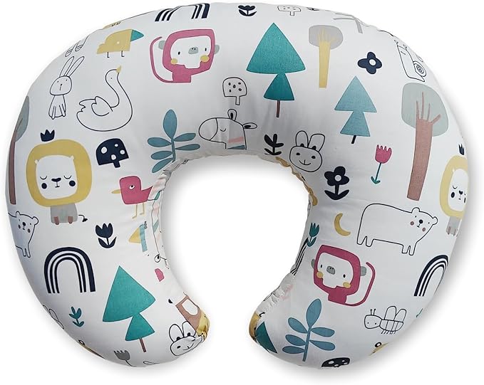 aphrfamma Nursing Pillow, Ergonomic Support Breastfeeding Pillow for Easier Breast Feeding and Bottle Feeding, Baby Feeding Pillow with Machine Washable Cotton Cover (Cartoon)