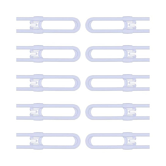 Sliding Cabinet Child Safety Locks - OKEFAN Baby Proofing Cabinet Lock Cupboard Latches for Kids on Closet Door Knobs Handles Pulls No Drill (10, White)