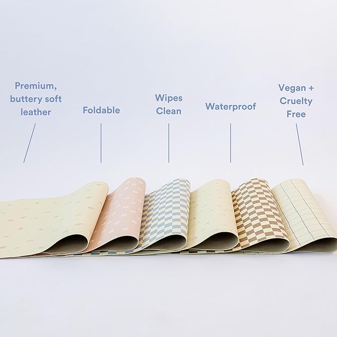 Ava + Oliver Vegan Leather Baby Changing Mat (16 X 30 in) - Multipurpose Wipeable and Portable Diaper Changing Pad - Foldable for Travel (Branches)