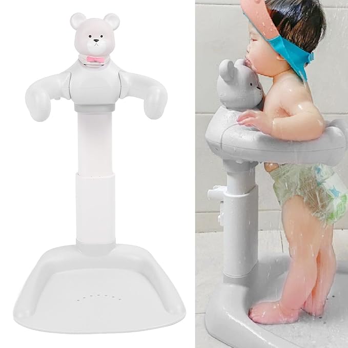 Baby Bathtub with Shower Stand Support, Anti Pinch Support Baby Shower Stand, Adjustable Shower Tower Anti Slip for Toddler Standing Up Themselves, for Infants 8-36 Months