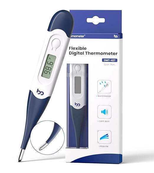 femometer Oral Thermometer for Adults and Kids, Fast Accurate Oral, Underarm & Rectal Digital Thermometer with Flexible Tip, Navy Blue