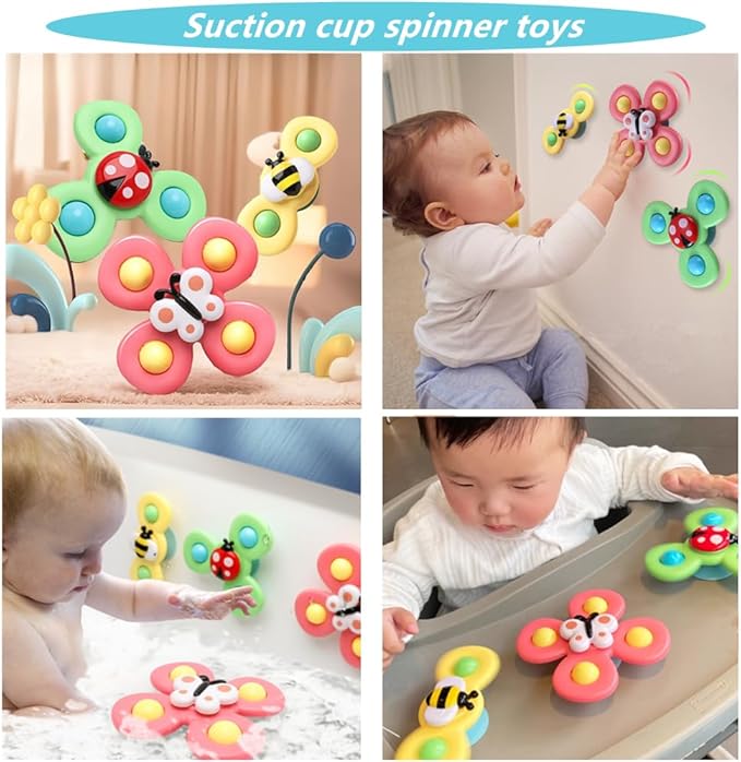 Baby Toys 6-12 Months, Montessori Toys for Toddlers 1-3 Year Old, Busy Cube Teether Infants Bath 6 in 1 Stacking Blocks Rings, Suction Cup Spinner, Shape Bin Sensory (0035)