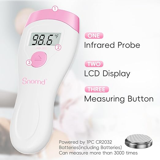 Non-Touch Forehead Thermometer, Digital 2-in-1 Infrared Thermometer for Adults, Kids, and Babies with Fever Alarm, Instant Reading, Medical-Grade Accuracy