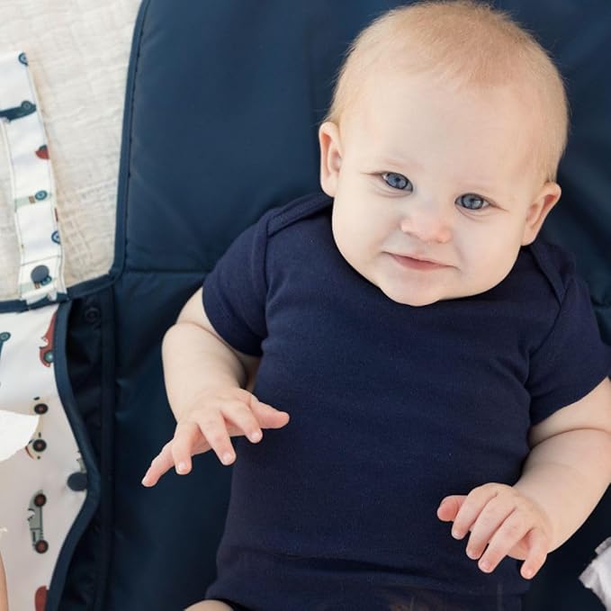 Tiny Twinkle Portable Diaper Changing Pad | Waterproof, Wipeable & Compact Baby Changing Pad for Travel | Smart Wipes Pocket & Organized Storage| Newborn Shower Gift (Vintage Cars)