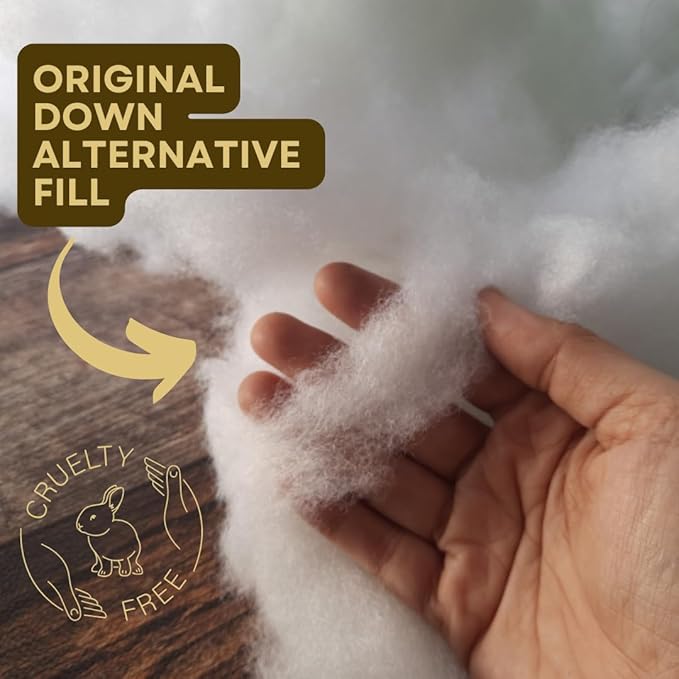 kinder Fluff Pre-Teen Pillows (2-Pack) 17x26in - Pillows for Kids Age 12+, 100% Cotton Sateen Stripes 300T, Down Alternative Fill, Machine Washable - Children & Travel Cushions - Yellow - XL