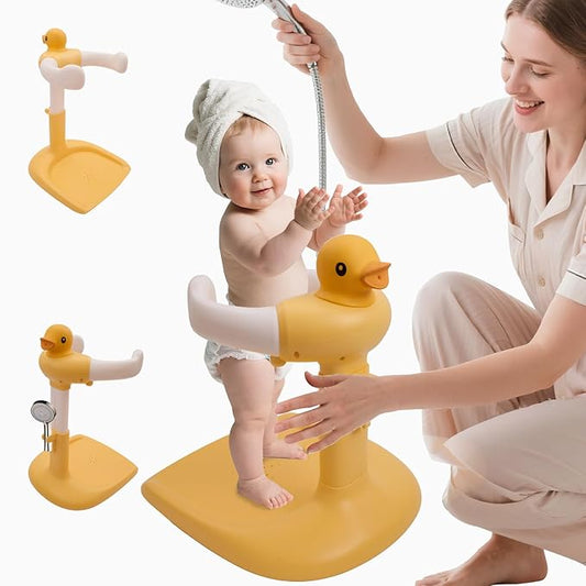 Wmaiwei Adjustable Baby Shower Stand Support | Safety & Non-Slip Baby Bath Stand | Standing Bathtub for Infants 8-36 Months | Toddler Shower Support with 55 Lbs Capacity | Ideal Gift for Babies Bath