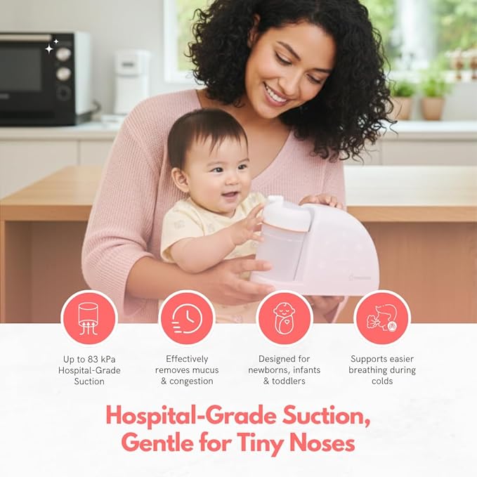 BabySmile – Baby Nasal Aspirator for S-504 Models | BPA-Free Electric Nose Cleaner for Mucus, Snot & Boogers | Simple Controls & Easy-to-Clean Parts | Infant & Toddler Nose Care