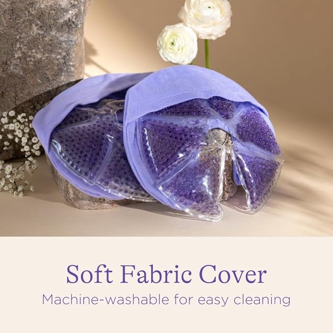 Lansinoh Breast Therapy Packs, Hot and Cold, 4 Pack | Includes 2 Soft Covers | Postpartum Essentials | Relieves Nipple Pain | Breastfeeding Aid