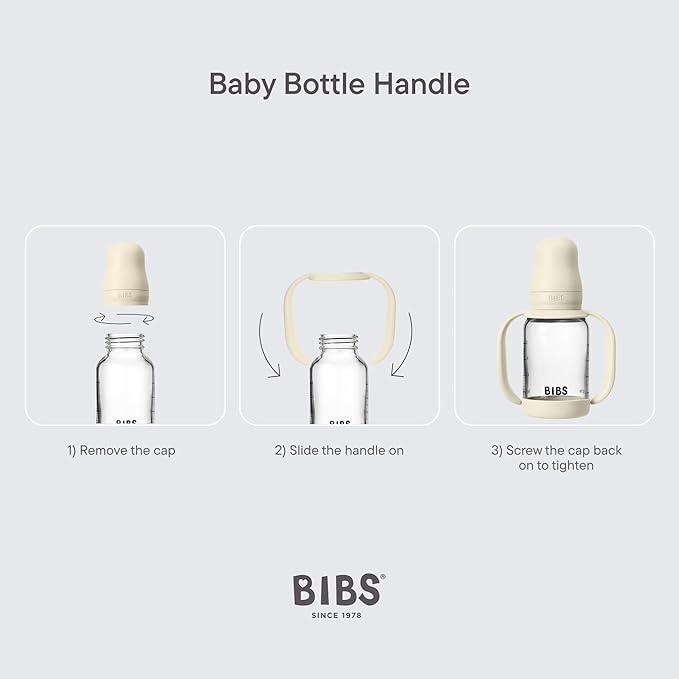 Bibs | Baby Bottle Handle | Easy & Comfortable Grip | Non-Slip Surface | BPA-Free | Dishwasher Safe | BIBS Baby Bottle Accessories | Baby Blue
