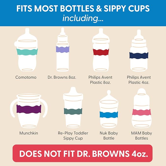 InchBug Orbit Labels Baby Bottle and Water Bottle Silicone Name Bands – Personalized Reusable Label Set for Daycare, Sippy Cups, Preschool, Elementary School, Dishwasher Safe, 4-Pack (Kiwi Green)